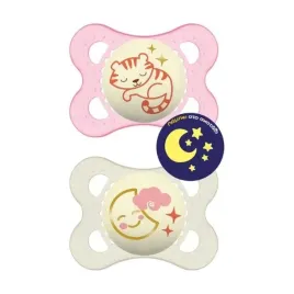 smoczki-dla-dzieci-mam-baby-dummy-original-nighttime-0-silicone-pink-2-szt