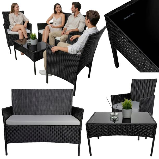 ZESTAW MEBLI OGRODOWYCH WYPOCZYNKOWY TECHNORATTAN SOFA FOTELE STOLIK KAWOWY