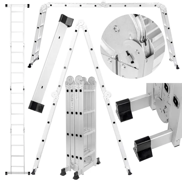 DRABINA ALUMINIOWA SKŁADANA PRZEGUBOWA RINO 4x4 4,65M WIELOFUNKCYJNA 150KG