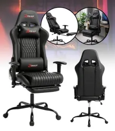 fotel-gamingowy-czerwony-dla-gracza-do-biura-wygodny-podnozek-na-nogi