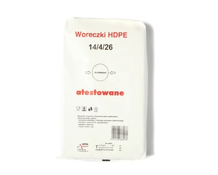 Woreczki śniadaniowe HDPE 14x4x26 cm 800 szt. torebki jednorazowe