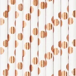 slomki-biale-rozowe-zloto-w-kropki-rose-gold-10szt