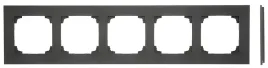 simon-55-ramka-5-krotna-pieciokrotna-metalowa-pion-poziom-inox-czarny-mat