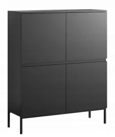 komoda-wysoka-bemmi-100-cm-czarna-z-czarnymi-nogami