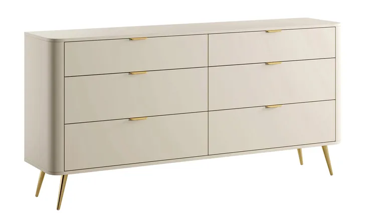 Komoda Oval z sześcioma szufladami 172 cm Beżowy