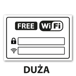 Zdjęcie produktu Naklejka informacyjna FREE WIFI biała znak 30 x 20 cm