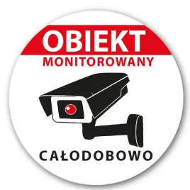 Zdjęcie produktu Naklejka OBIEKT MONITOROWANY monitoring  całodobowy 10cm