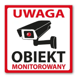 Zdjęcie produktu Naklejka OBIEKT MONITOROWANY monitoring  całodobowy 10cm