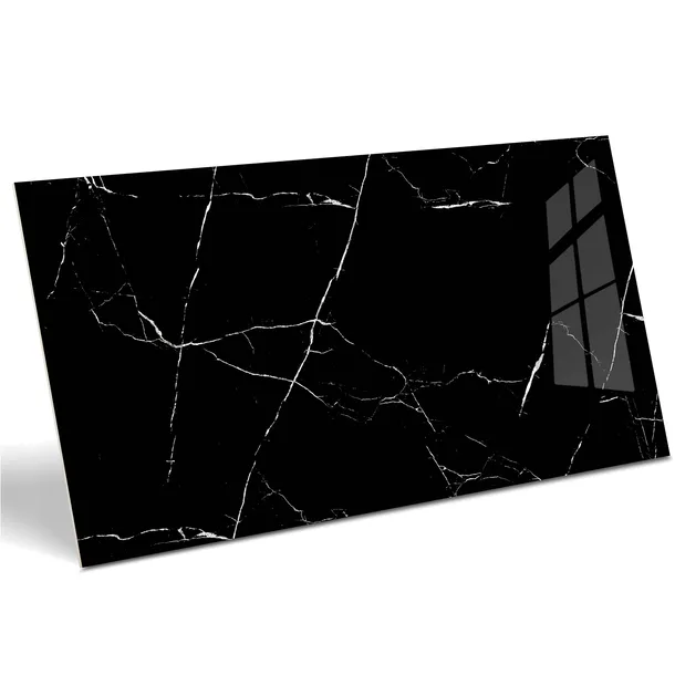 GRES PŁYTKI PODŁOGOWE ŁAZIENKOWE CZARNY MARMUR BIAŁA ŻYŁA 120X60 cm POŁYSK