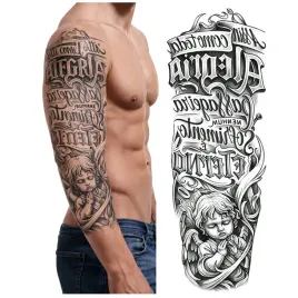 tatuaz-rekaw-aniol-niewinnosc-duchowosc-opieka-zmywalny-tymczasowy-wodny