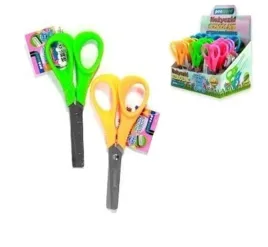 nozyczki-szkolne-biurowe-klasyczne-z-linijka-zaokraglone-konce-neonowe-13cm