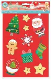 szablony-swiateczne-mikolaj-choinka-snieg-2-sztuki