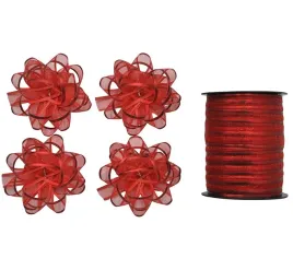 zestaw-dekoracyjny-do-pakowania-prezentow-wstazki-rozety-czerwony-5-sztuk