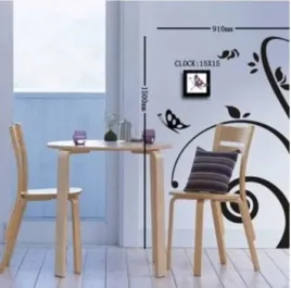 diy-zegar-z-naklejka-na-sciane-clock-scienny-z-naklejkami-motyle-91x150