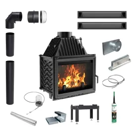 wklad-kominek-powietrzny-kratki-zuzia-15-kw-fi-200-zeliwny-dolot-zestaw