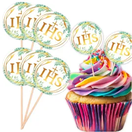 dekoracja-do-muffinek-toppery-komunijne-ihs-eukaliptus-zlote-6-sztuk