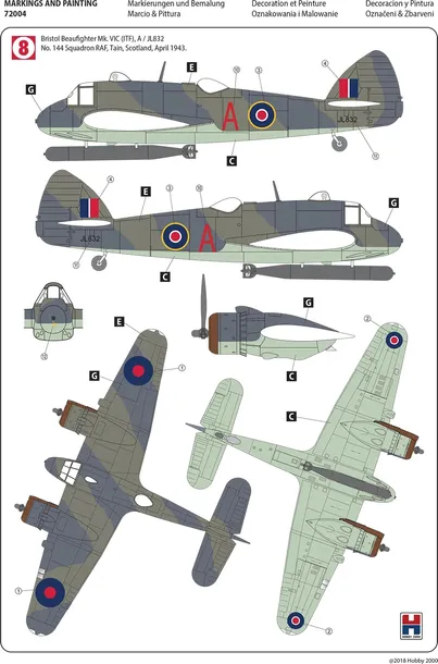 samolot-bristol-beaufighter-vic-72004-hobby-2000-okres-ii-wojna-swiatowa