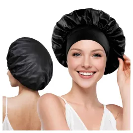 czepek-na-wlosy-do-spania-bonnet-satynowy-ochronny-czarny-na-noc-z-gumka