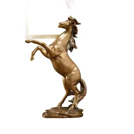 zlota-statuetka-kon-na-pietach-295-mm-elegancka-figurka-dekoracyjna