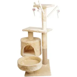drapak-dla-kota-drzewko-slupek-bezowy-5-poziomow-88cm-domek-zabawki-super