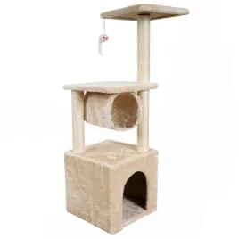 drapak-drzewko-dla-kota-slupek-bezowy-4-poziomy-domek-legowisko-tunel