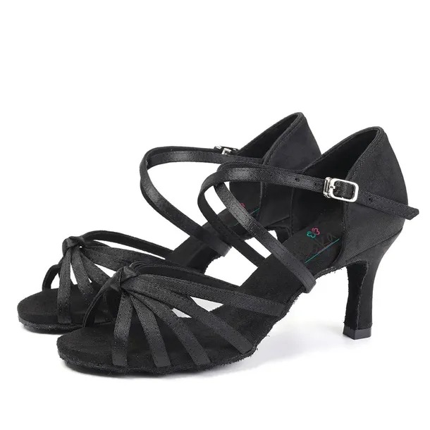 Buty Do Tańca Taneczne 7CM Czarne Ciemne