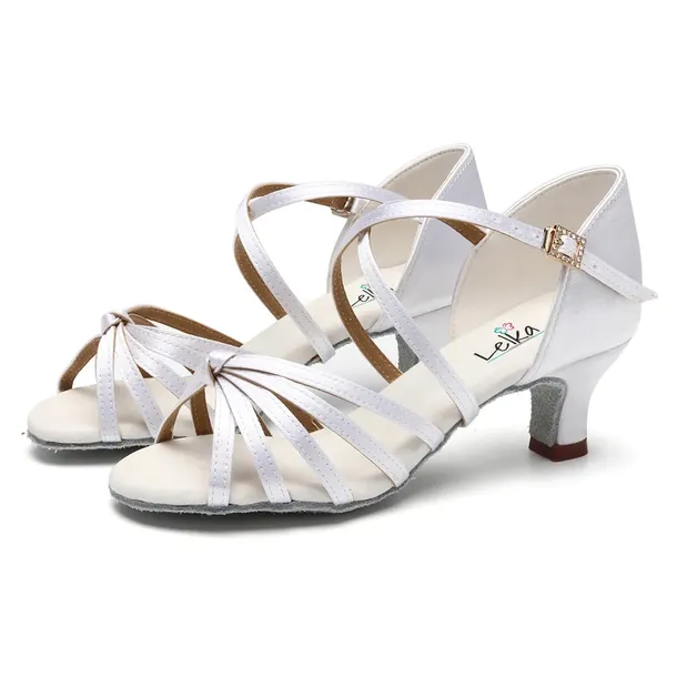 BUTY DO TAŃCA TANECZNE LATINO SALSA 5cm - BIAŁE 38