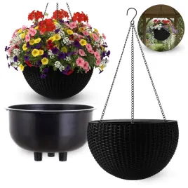 doniczka-okragla-wiszaca-na-kwiaty-kwietnik-na-balkon-taras-antracyt-26cm