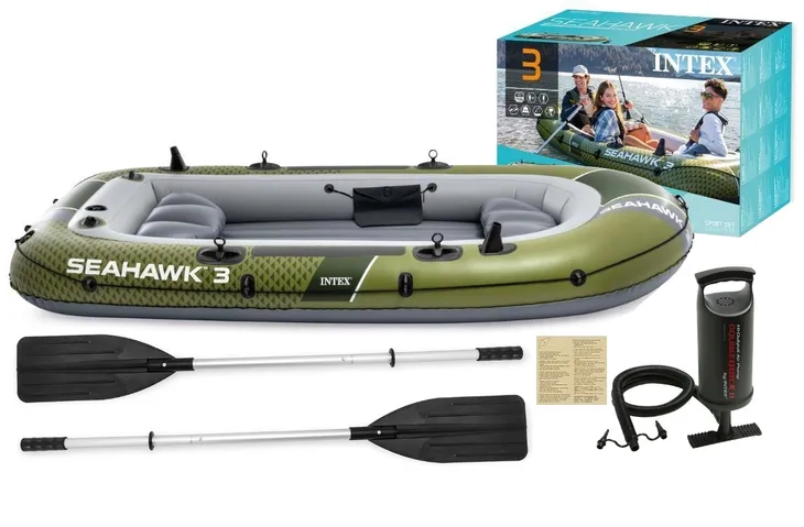 Intex 66333 Ponton Wędkarski Turystyczny 295x137x43cm Wiosła Pompka