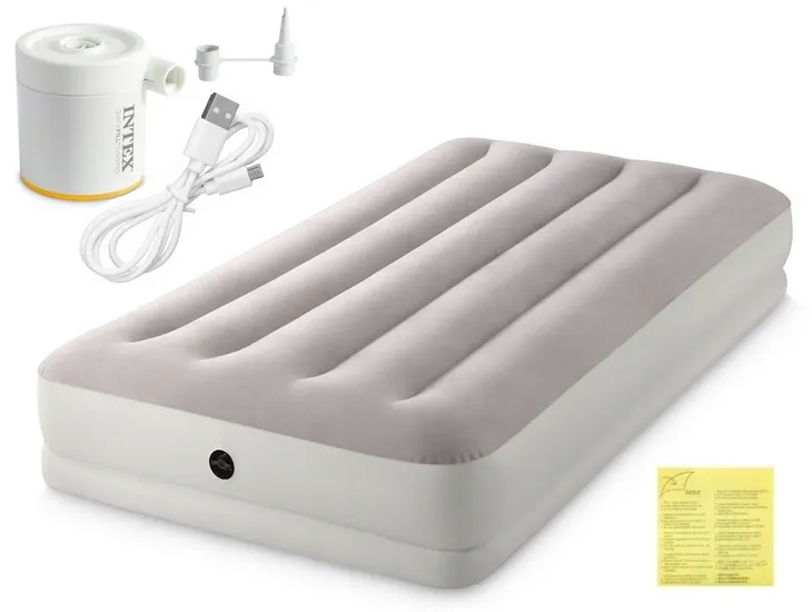 INTEX ŁÓŻKO MATERAC DMUCHANY 64177 99x191x30cm POMPKA USB