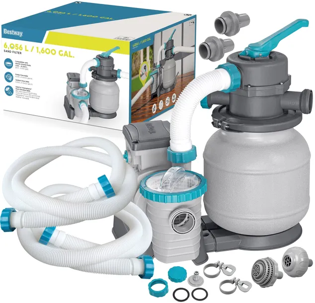 Bestway 58497 Pompa Piaskowa Filtrująca do basenów 6056L/h złączki węże