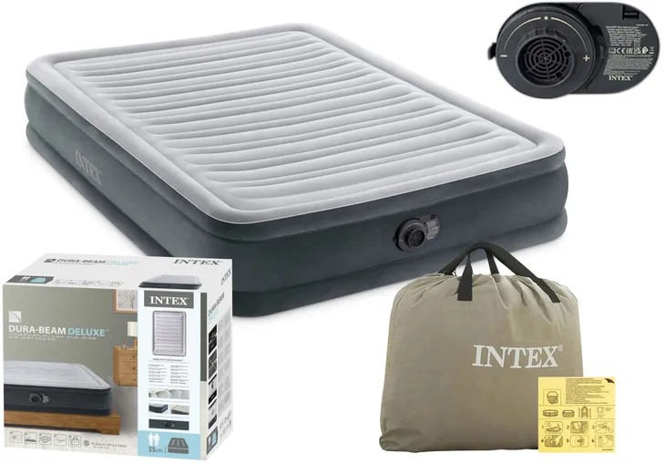 Intex 67768ND Dmuchany Materac 137x191x33cm Wbudowana Pompka