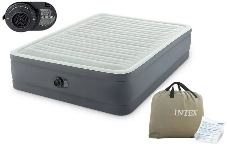 INTEX 64906 ND MATERAC WELUROWY POMPKĄ 203x152x46cm