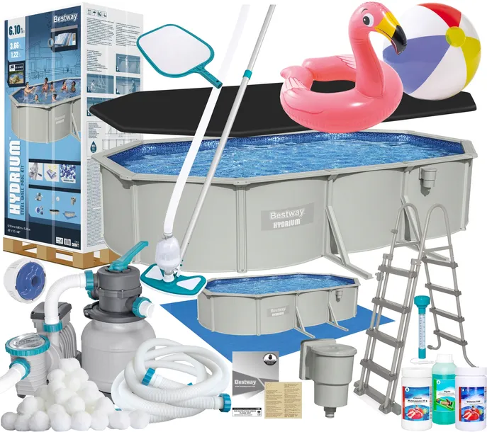 Bestway 56369 Basen ogrodowy 610x366x122cm Całoroczny Odkurzacz Skimer