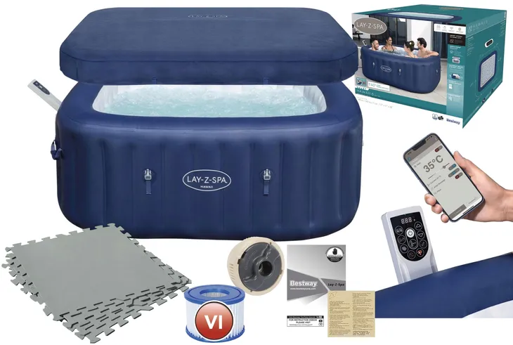 Hawaii SPA Bestway 6001H Pompa Podgrzewarz Pokrywa 180x180x71cm 140 dysz