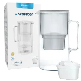 wessper-aquamax-crystalline-3l-czarny-szklany-dzbanek-filtrujacy