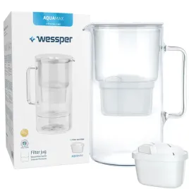 wessper-aquamax-crystalline-3l-bialy-szklany-dzbanek-filtrujacy