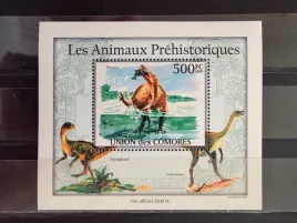 znaczki-zwierzeta-wymarle-dinozaury-komory-czysty-x2