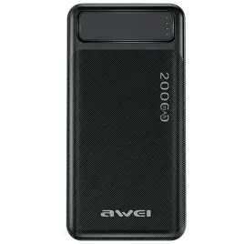 awei-powerbank-p6k-20000mah-czarny-black-2xusb-pd-micro-usb