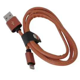 platinet-asper-lightning-to-usb-leather-cable-kabel-24a-1m-brown-43298