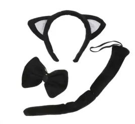 zestaw-kotek-czarny-kot-opaska-ogon-muszka