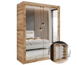 szafa-auroria-205-160-cm-dab-wotan-z-lustrem-p-uchwyt-zwykly-do-pokoju