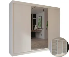szafa-veloria-250-cm-x-205-3d-biala-z-lustrem-do-sypialni-na-wymiar
