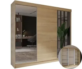 szafa-veloria-250-cm-x-205-3d-dab-sonoma-z-2-lustrami-do-sypialni-na-wymiar