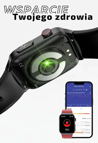 smartwatch-cardio-one-czerwony-watchmark-transmisja-danych-brak