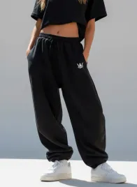spodnie-dresowe-baggy-damskie-czarne-jigga-szerokie-luzne-korona-logo-l