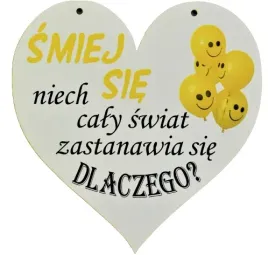 zawieszka-tabliczka-serce-nadruk-smiej-sie