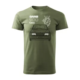 koszulka-z-samochodem-saab-900-turbo-saab-krokodyl-meska-khaki