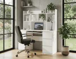 biale-biurko-z-nadstawka-i-szufladami