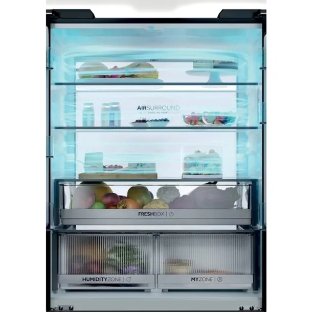 lodowka-haier-nofrost-french-door-hfkr7819dngb-spacefit-czarne-szklo-190cm-glebokosc-produktu-59-4-cm